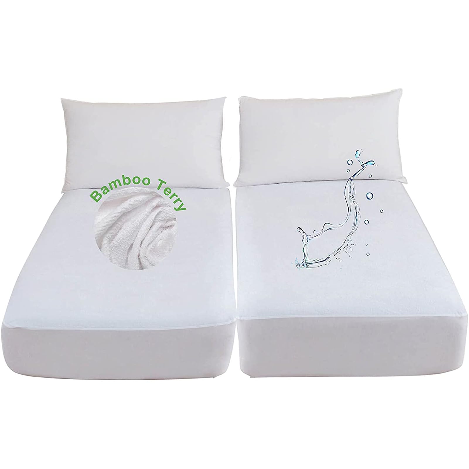 Waterproof Split King Mattress Protector For Adjustable Beds Soft Terry Matressprotector Fitted Matress Cover